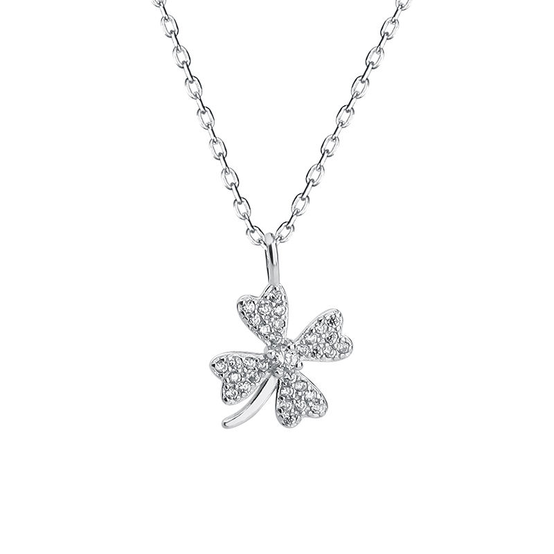 Flower Jewelry Four Leaf Necklace S925