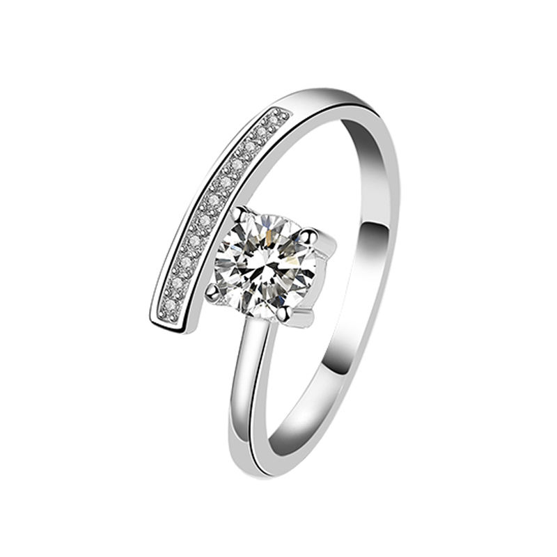 Bagues simples K809 en argent Sterling 925, zircone cubique, anneaux réglables