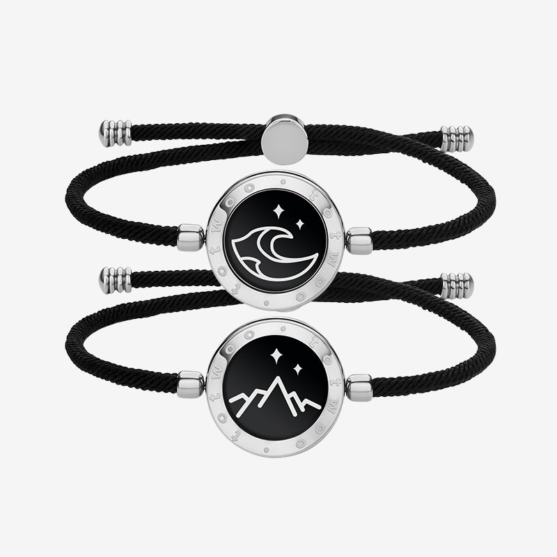 TOTWOO-Bracelets de vibration intelligents Mountain&Sea avec corde de Milan (noir + noir)